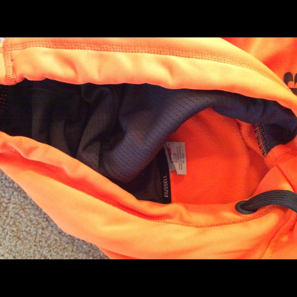 Russell Athletic Blaze Orange Hoodie Large